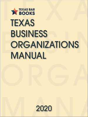 cover image of Texas Business Organizations Manual 2020